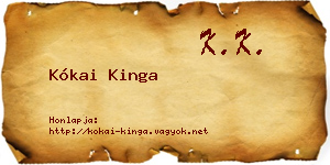 Kókai Kinga névjegykártya